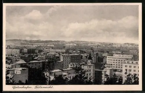 AK Gotenhafen / Gdynia, Teilansicht aus der Vogelschau