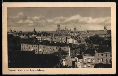 AK Danzig / Gdansk, Blick vom Bischofsberg