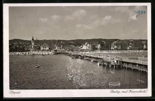 AK Zoppot, Seesteg mit Kasinohotel