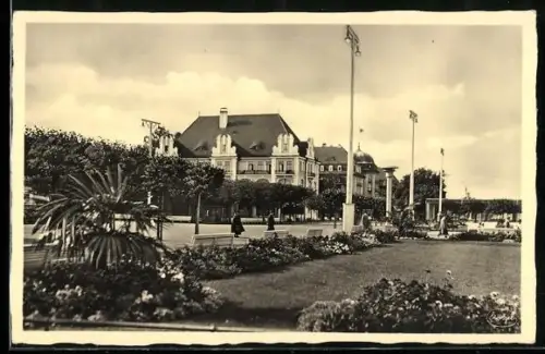 AK Zoppot, Kurgarten und Kasinohotel