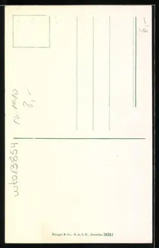 AK Danzig, Strassenpartie mit Blick aufs Rathaus