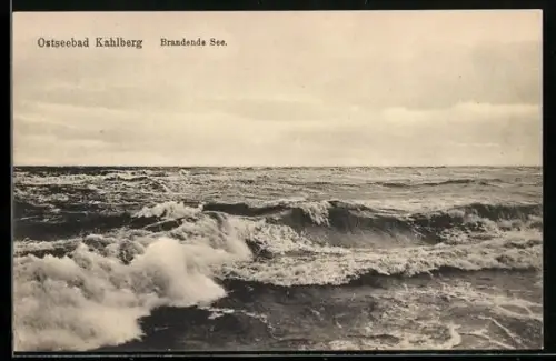 AK Kahlberg /Ostsee, Brandende See