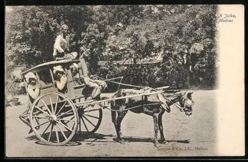 AK Madras, Eine indische Pferdekutsche Jutka