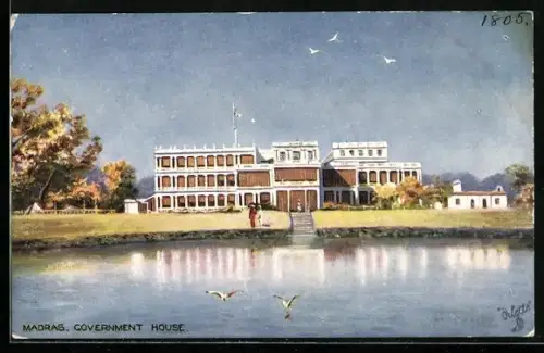 Künstler-AK Madras, Gouvernment House
