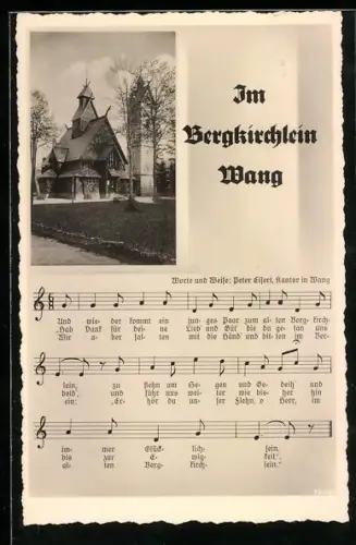 AK Wang, Bergkirchklein Wang, Lied mit Noten