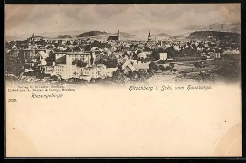 AK Hirschberg i. Schl., Totalansicht vom Hausberg