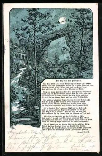 Künstler-AK Herrnskretschen / Hrensko, Blick auf Präbischthor