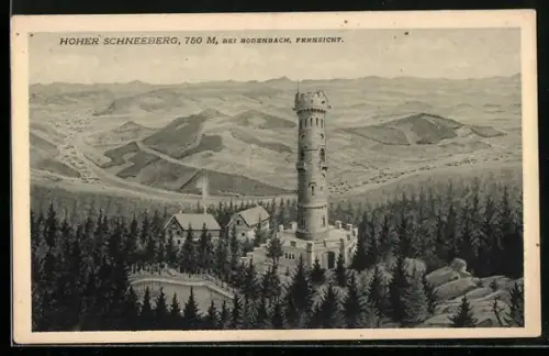 AK Hoher Schneeberg, Gesamtansicht mit Aussichtsturm