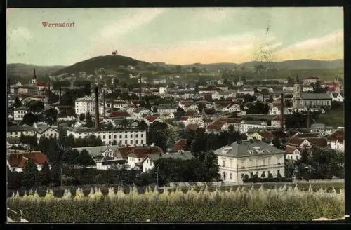 AK Warnsdorf, Panorama mit Kirche