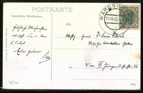 AK Warnsdorf, Panorama mit Kirche