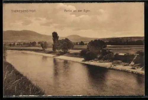 AK Theresienstadt, Partie an der Eger