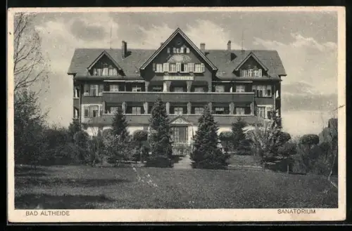 AK Bad Altheide, Sanatorium mit Gartenanlagen