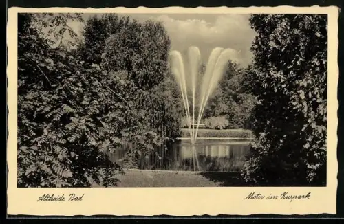 AK Bad Altheide, Fontäne im Kurpark