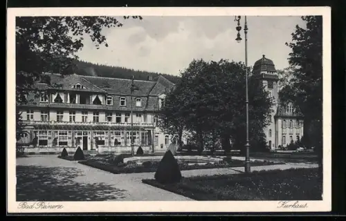 AK Bad Reinerz, Kurhaus mit Teich