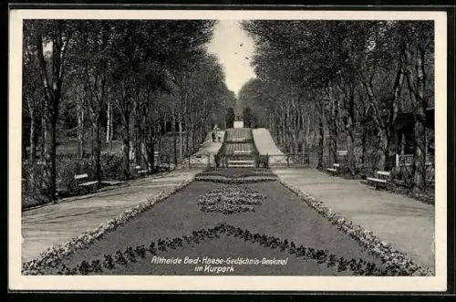 AK Bad Altheide, Haase-Gedächtnis-Denkmal im Kurpark