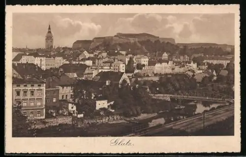 AK Glatz, Teilansicht mit Festung