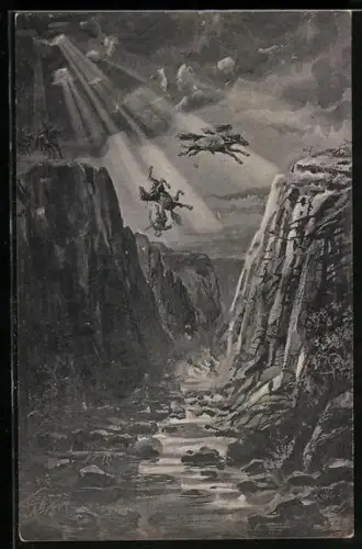 AK Die Sage von der Rosstrappe, Hexen, Prinzessin Brunhildis