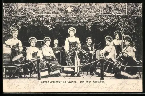 AK Gruppenfoto des Damen-Orchesters La Czarina