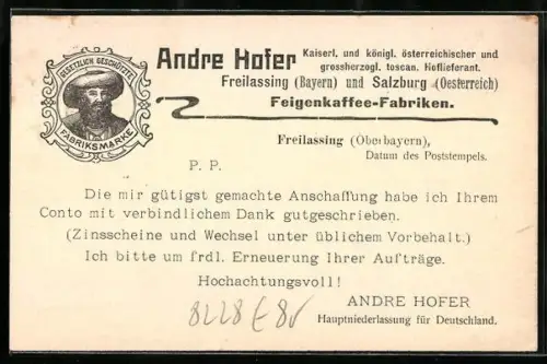 AK Korrespondenzkarte der Feigenkaffee-Fabriken Andre Hofer