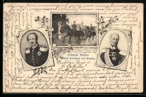 AK Portrait von Friedrich Wilhelm von Hessen-Darmstadt und auf seinem Pferd