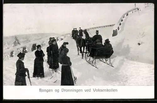 AK Kongen og Dronningen ved Voksenkollen