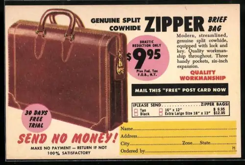 AK Reklame für Taschen aus Leder