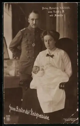 AK Prinz Heinrich XXXIII. von Reuss j. L. mit seiner Familie