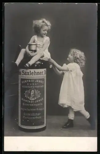 AK Reklame für Saxlehners Hunyadi János Bittersalzquelle