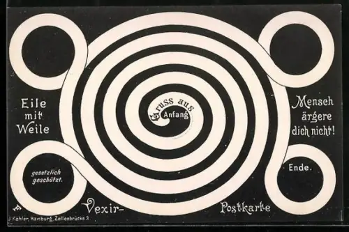 AK Gruss aus..., Scherz, optische Täuschung, Labyrinth