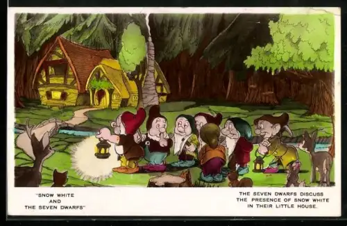 AK Snow White and the Seven Dwarfs, The seven dwarfs discuss the presence of Snow White in their house, Comic