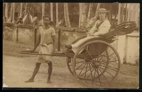 AK Matrose bei der Fahrt mit der Rikscha