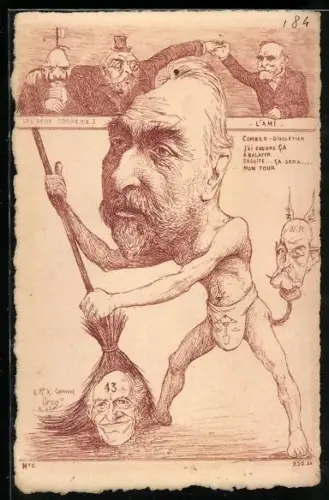 Künstler-AK Charles Denizard (Orens): Karikaturen französischer Politiker
