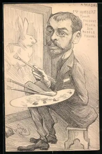 Künstler-AK Charles Denizard (Orens): Humbert Pinxit faisant poser son Modele Favori, Affaire Humbert