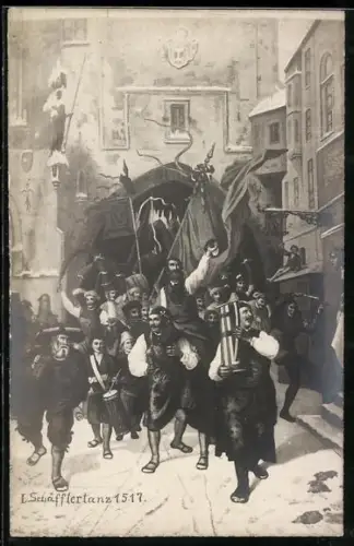 AK Schäfflertanz 1517 nach der Pest