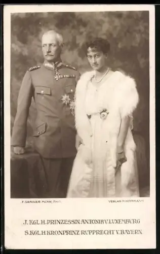 AK Kronprinz Rupprecht von Bayern und Prinzessin Antonie von Luxemburg