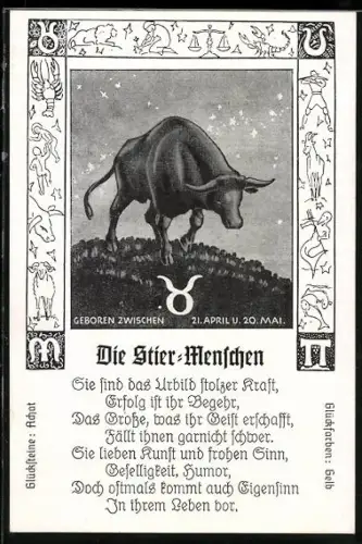AK Eigenschaften und Abbild des Sternzeichen Stier