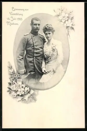 AK München, Vermählung des Kronprinzenpaares Rupprecht von Bayern 1900