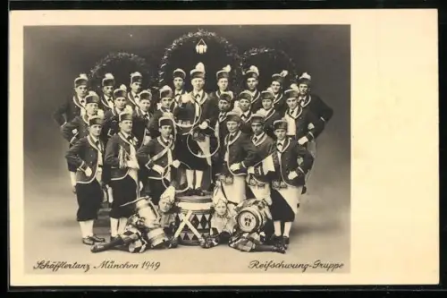 AK Schäfflertanz München 1949, Reifschwung-Gruppe