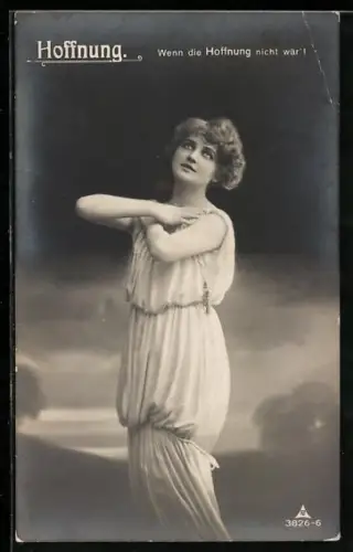 AK Hoffnung, Frau blickt gen Himmel