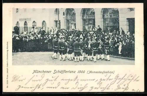 AK München, Schäfflertanz 1900, Volkstanzgruppe