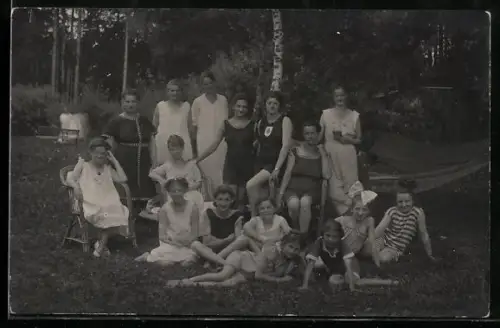 Foto-AK Sonnenbichl, Frauen im Badeanzug 1919