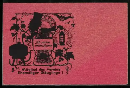 AK Schattenbild, Mitglied des Vereins ehemaliger Säuglinge, Scherz