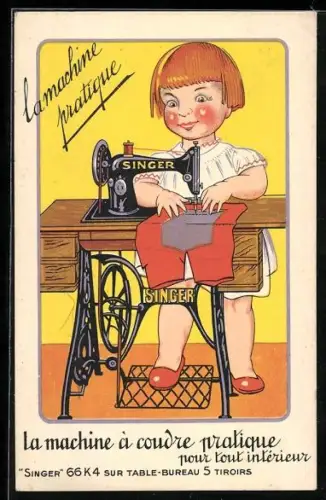 AK Reklame für Singer-Nähmaschinen