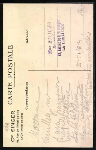 AK Reklame für Singer-Nähmaschinen