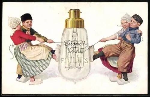 AK Reklame für Glühlampen von Philips
