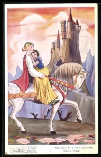 AK Walt Disney`s Snow White and the Seven Dwarfs, The day that my dreams come true, Schnweewittchen, Filmszene