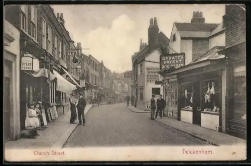 AK Twickenham, Church Street with Spratt`s Patent Dog Cakes Shop