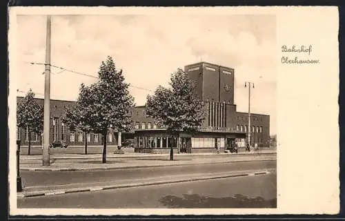 AK Oberhausen / Rheinland, Partie am Bahnhof