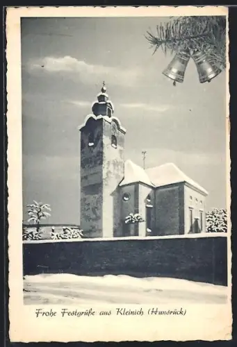 AK Kleinich /Hunsrück, Kirche im Winter