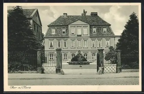 AK Oker a. Harz, Herrenhaus von der Strasse aus
